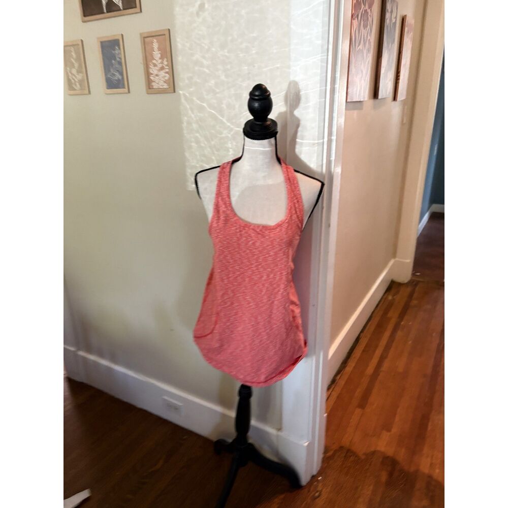 Zella Coral Orange Space Dye Racerback Tank Top Size L
